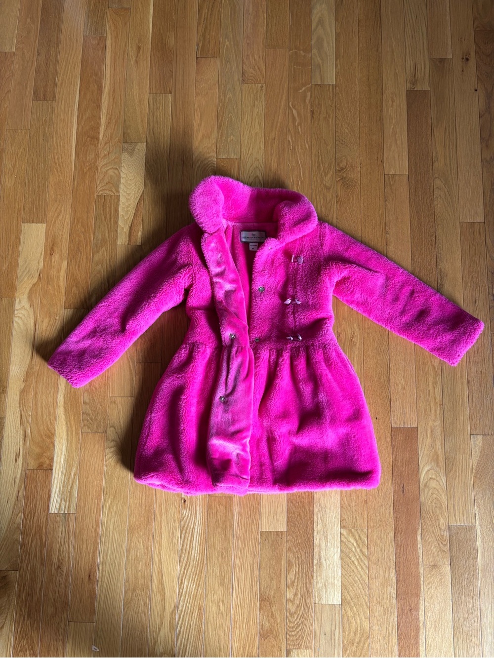 Nordstrom American Widgeon Girls' Bright Pink Plush Pea Coat